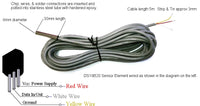 1WT_6SSP_1_5m_3w: 1-Wire Temperature sensor with stainless steel probe & 5m long, 3-wire cable.