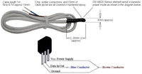 1WT_INL_POT_1m_2w: Inline potted 1-wire temperature sensor with 1m long, 2-wire cable