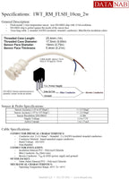 1WT_RM_FLSH_10cm_2w: Flush mount 1-Wire Temperature sensor